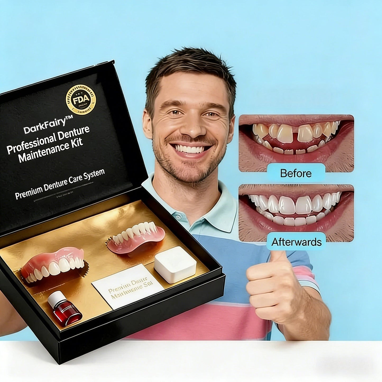 🔥🔥🔥Ends Today: 70% OFF!🦷DarkFairy™ Custom-Fit Full Functional Dentures Make you more confident