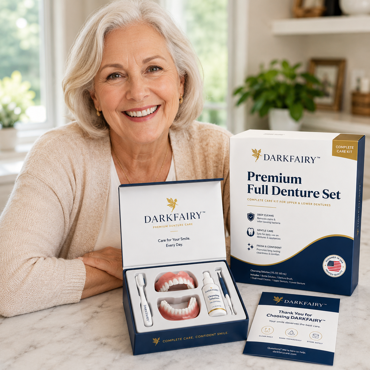 🔥Ends Today: 70% OFF!🦷HazyGalaxy™ Custom-Fit Full Functional Dentures Make you more confident